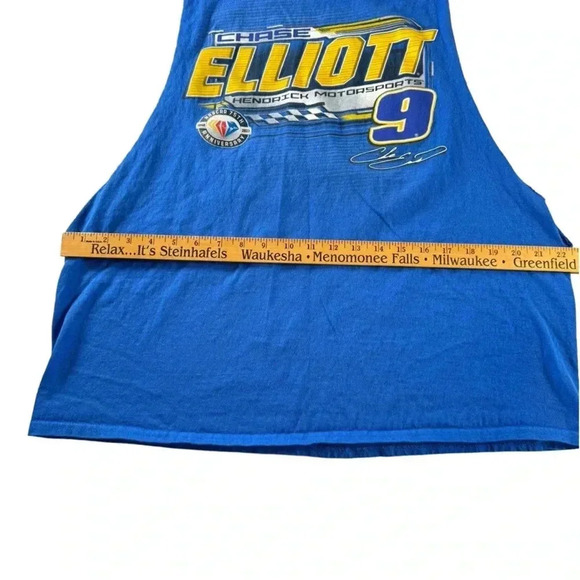 CHASE ELLIOTT #9 NASCAR CUP 75th Anniversary Cut off Sleeve TEE SHIRT Size XL - Picture 7 of 11